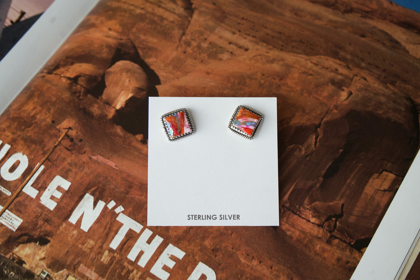 Square Turquoise Stud Earrings