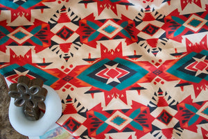 Red & Teal Tribal Wild Rag