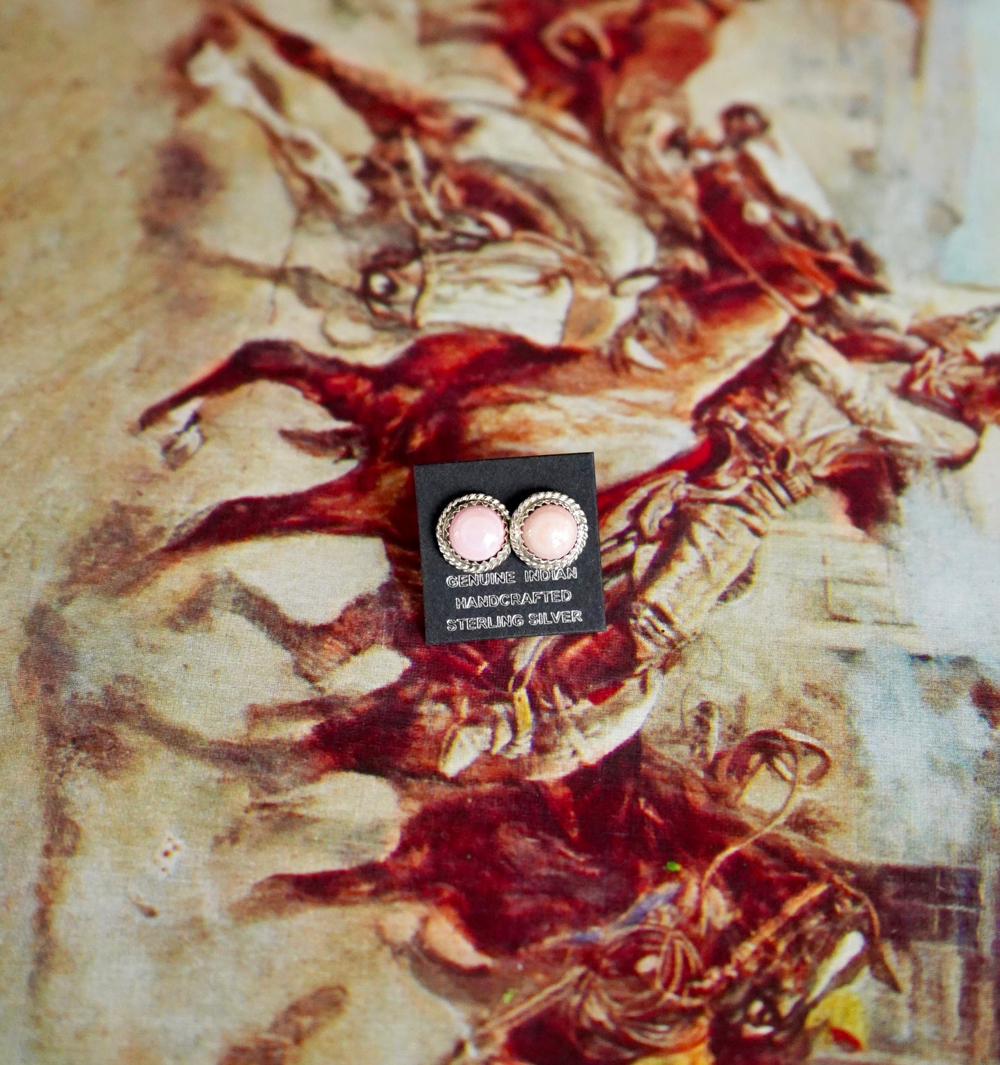 Esther White Pink Conch Stud Earrings