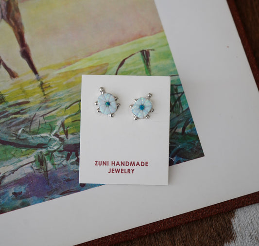 Sarah Bowannie Zuni Turtle Stud Earrings