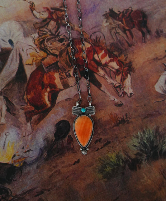 Verley Betone Orange Spiny & Turquoise Necklace