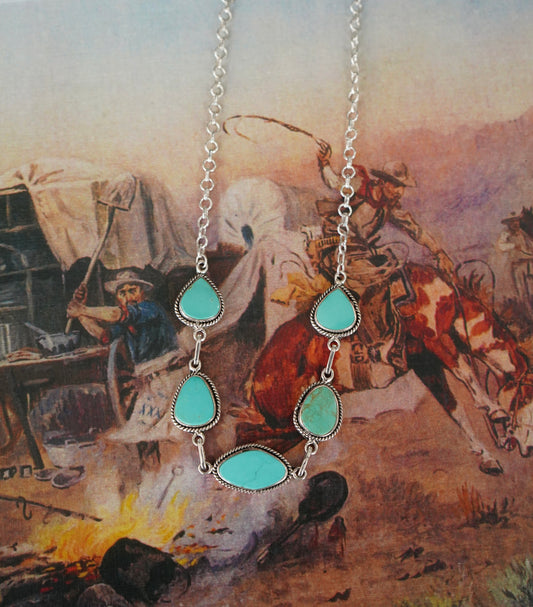 5 Stone Turquoise Necklace
