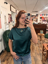 Load image into Gallery viewer, Teal Satin T-Shirt