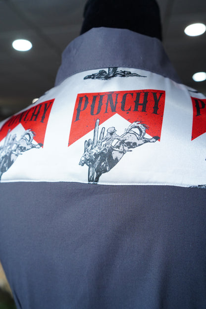 S - Punchy on Gray Cotton Button Down