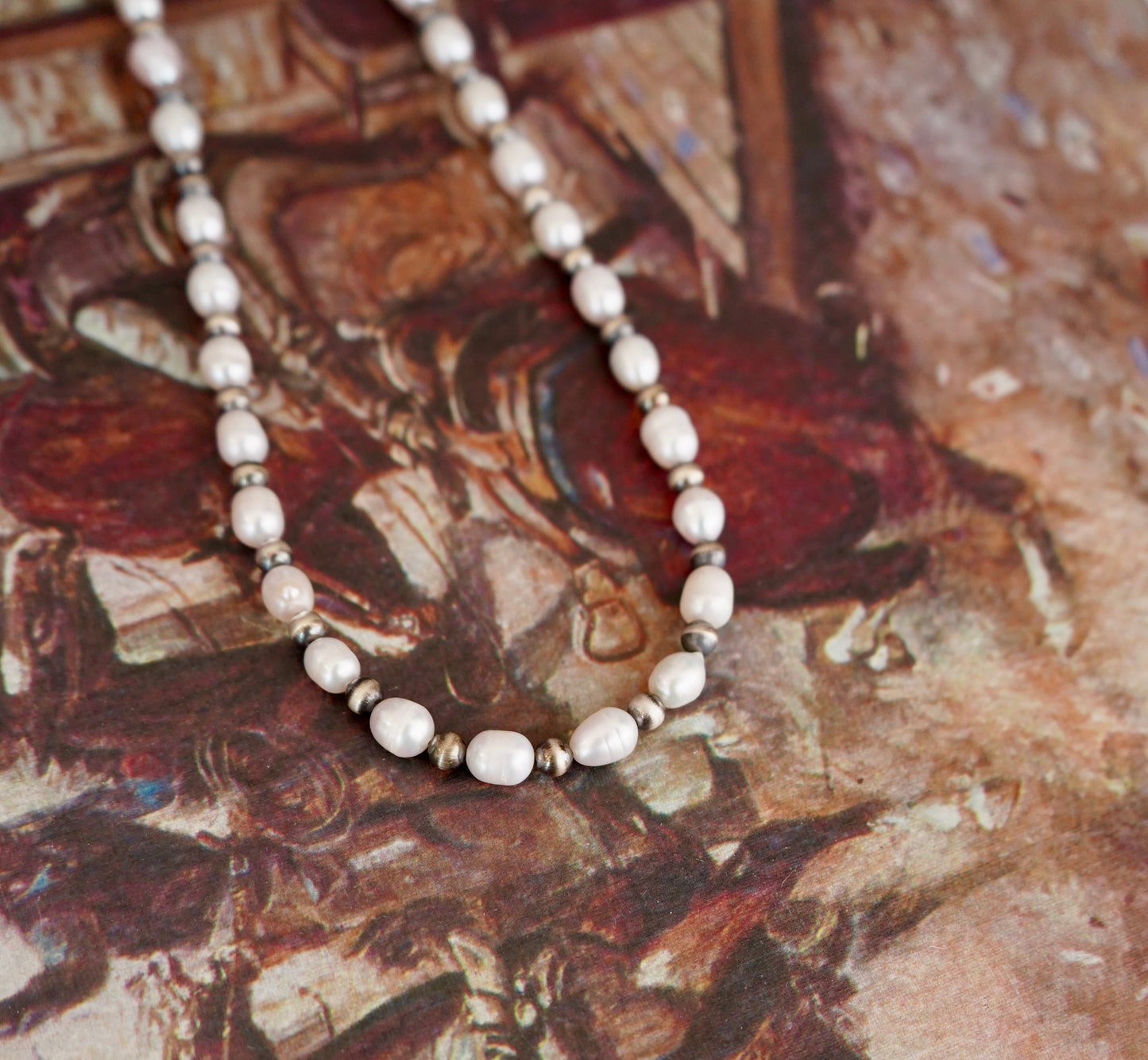 Freshwater Pearls & Sterling Silver Pearls Necklace - 18”