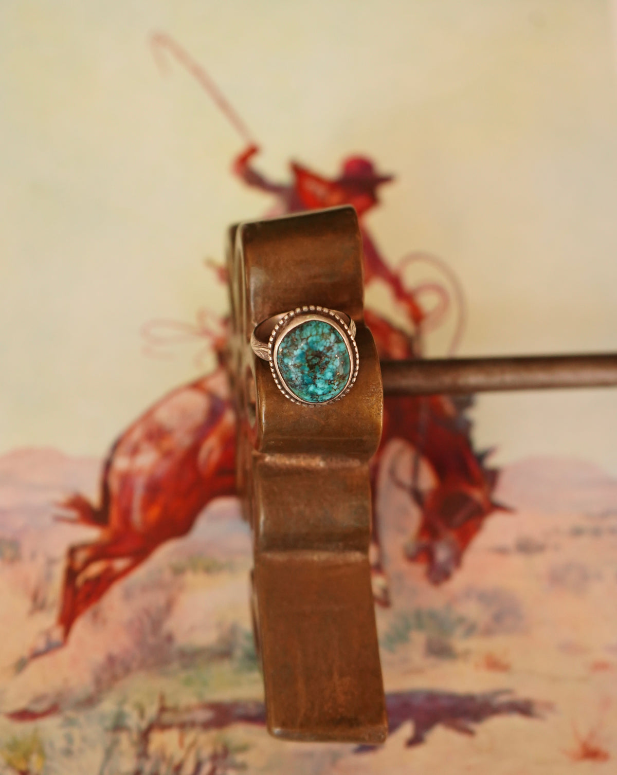 Turquoise Nugget Ring - Sz 9.75