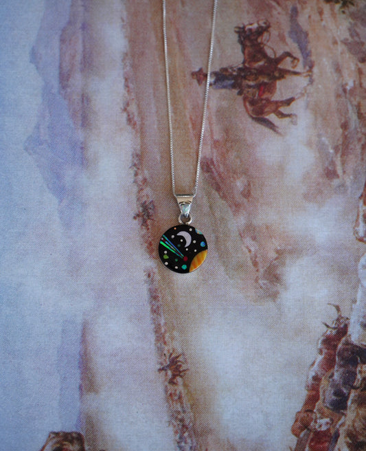 Round Space Cadet Inlay Pendant