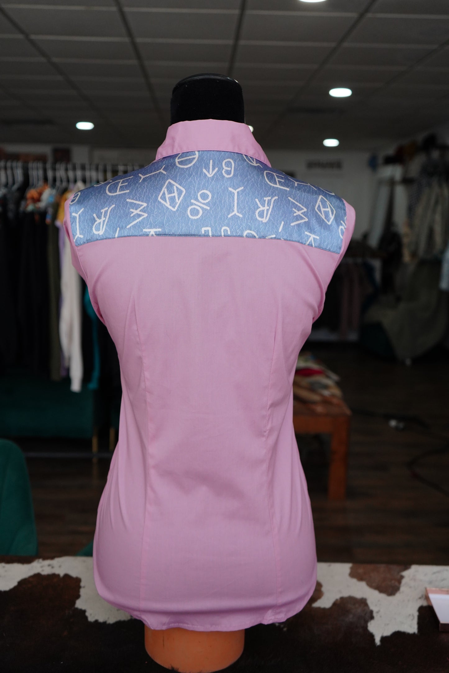 S - Denim Brands on Mauve Cotton Button Down