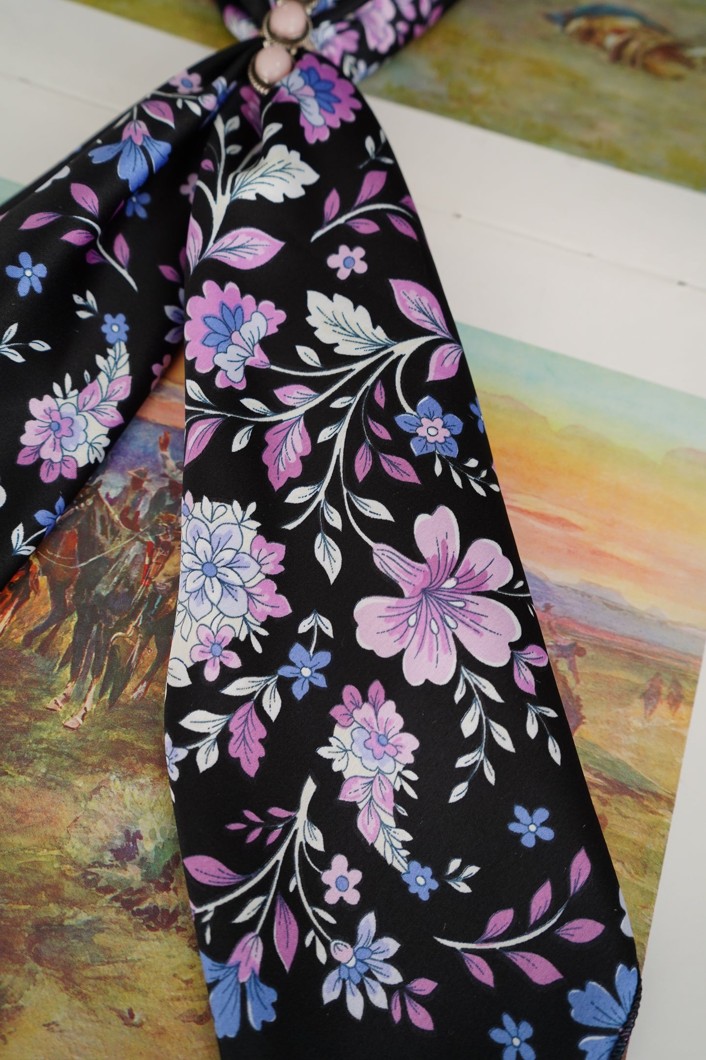 Pink & Purple Floral Paisley Wild Rag