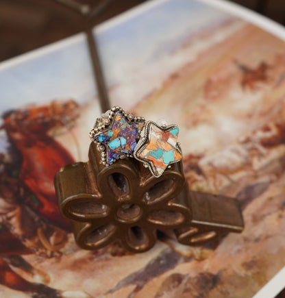 Turquoise Star Rings - Adj