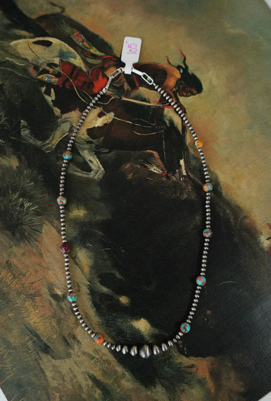Sterling Silver Pearls w/ Dahlia Beads Necklace - 18”