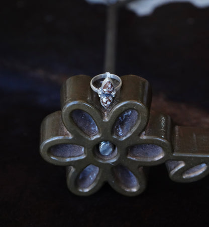 2 Stone Wild Horse Teardrop Ring - Adj