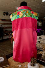 Load image into Gallery viewer, 2XL - The Jasmine w/ Hot Pink Fringe on Hot Pink Button Down