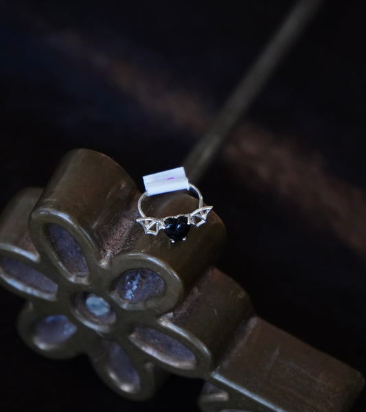 Black Onyx Bat Ring - Adj