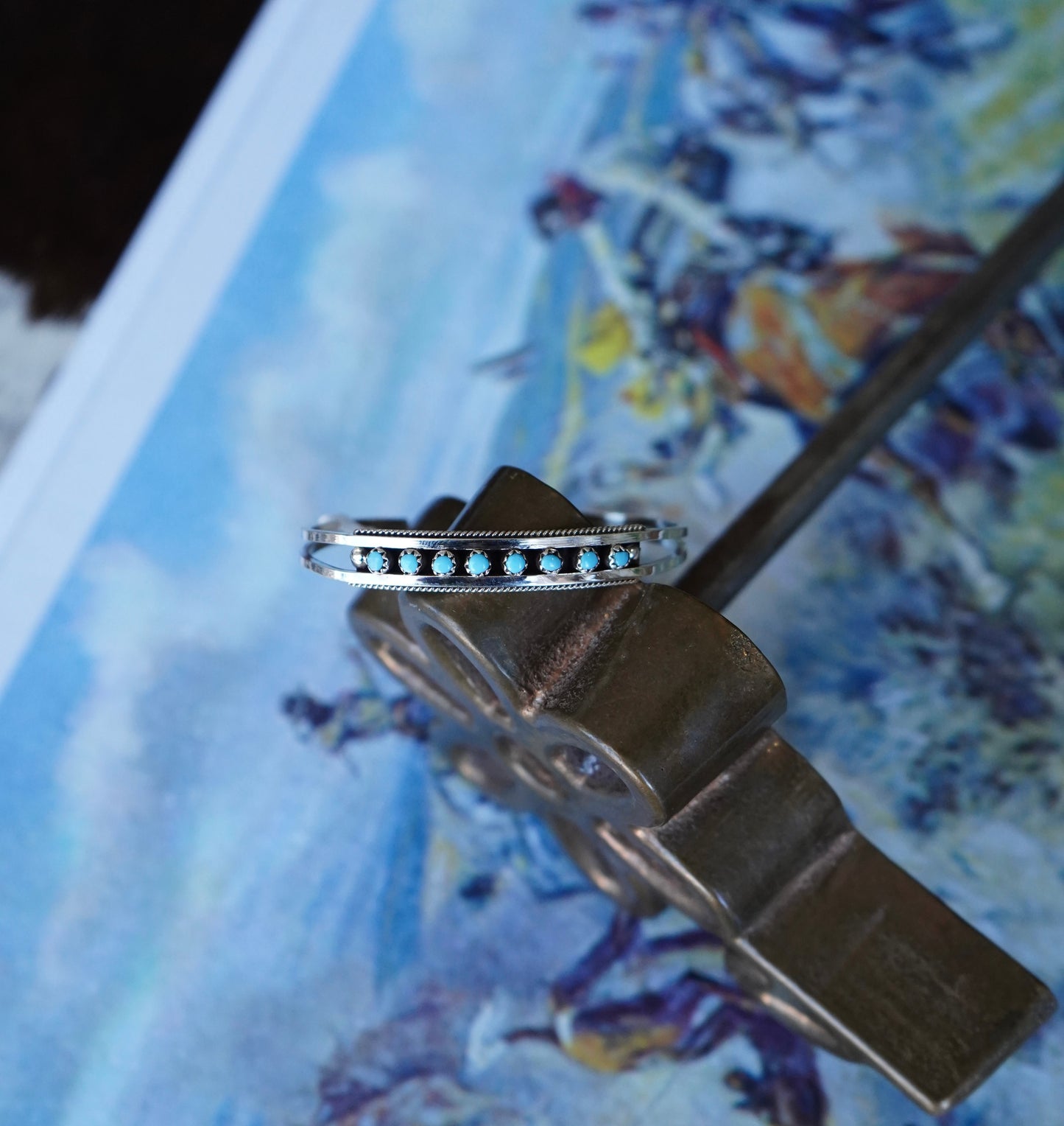 Susie Livingston 8 Stone Turquoise Cuff