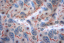 Load image into Gallery viewer, Rust and Blue Floral Paisley Wild Rag