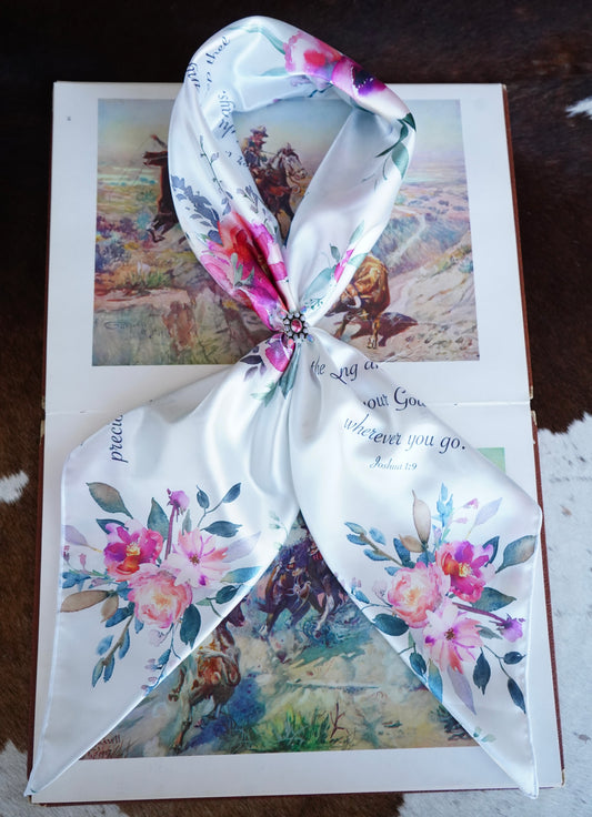 White Roses & Bible Verses Wild Rag