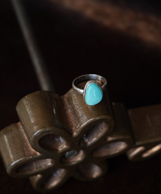 Kingman Turquoise Nugget Ring - Sz 8