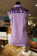 Load image into Gallery viewer, Like New - S/M Shooting Stars on Lilac Cotton Button Down