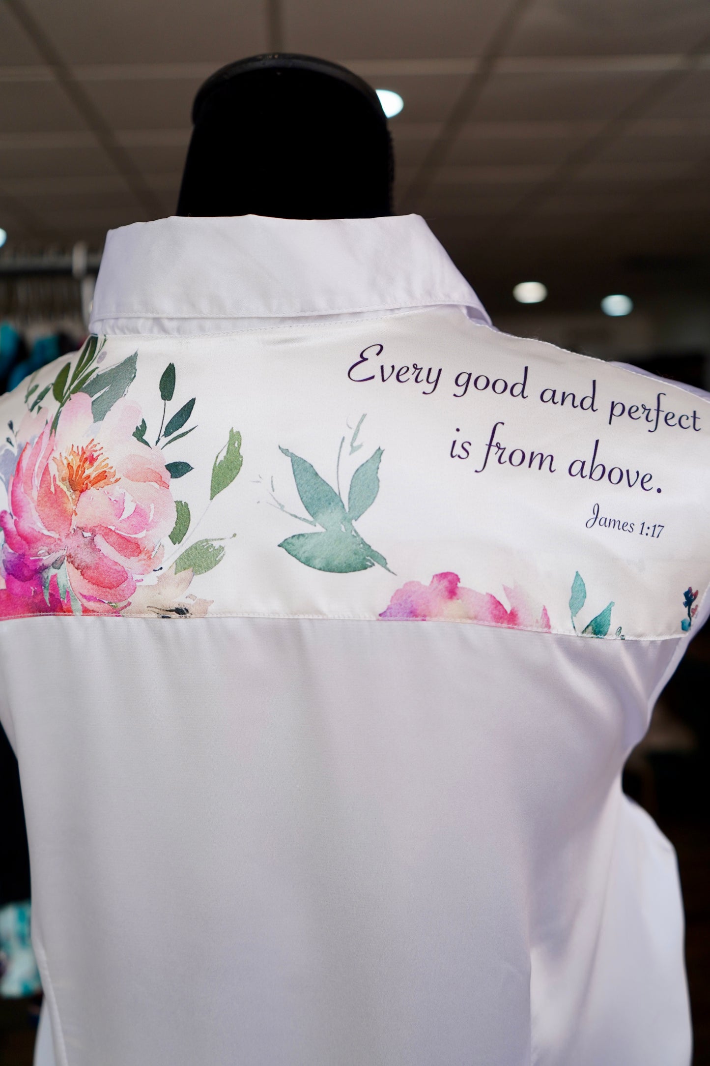 2XL - White Verses on White Satin Button Down