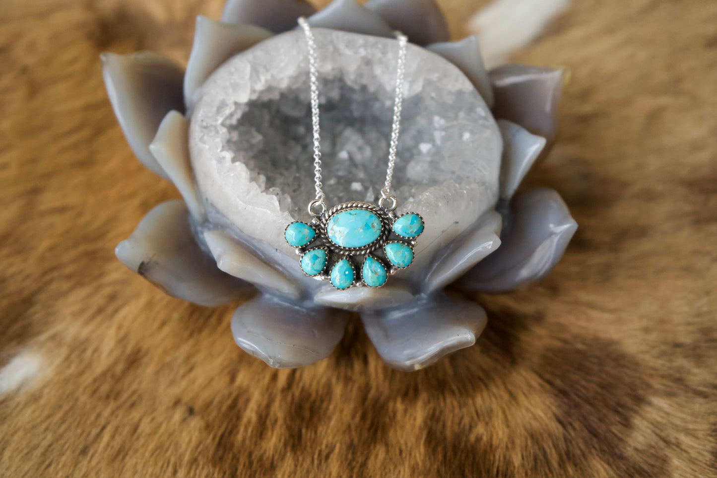 Turquoise Half Cluster Necklaces