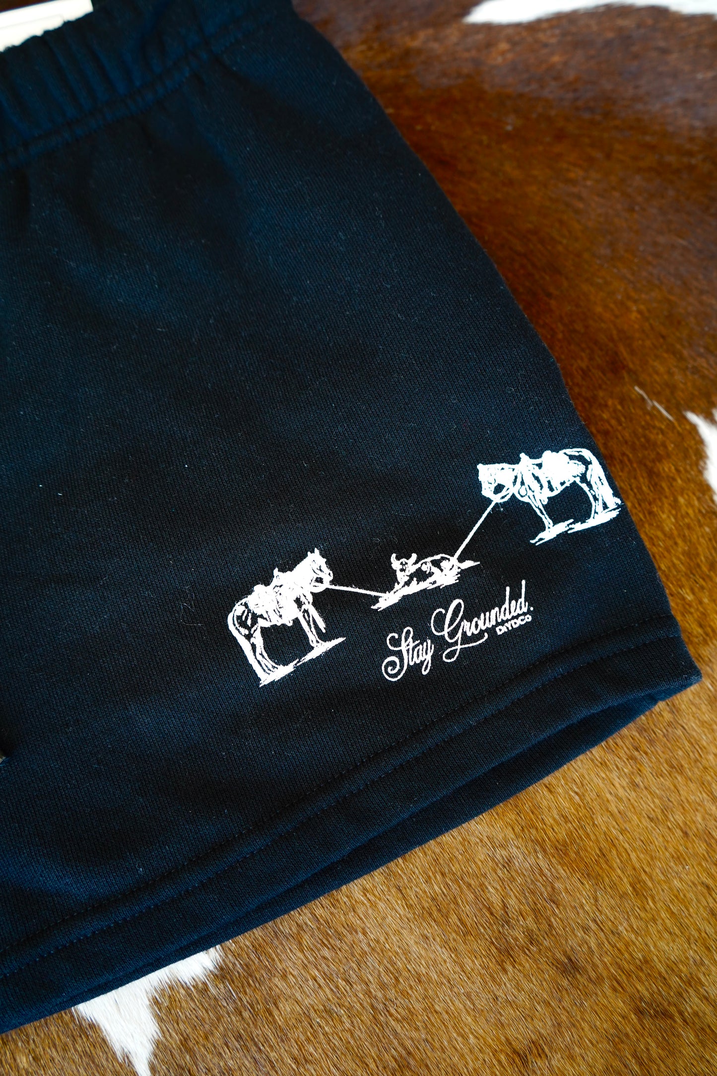 Stay Grounded Black Fleece Shorts w/ Pockets