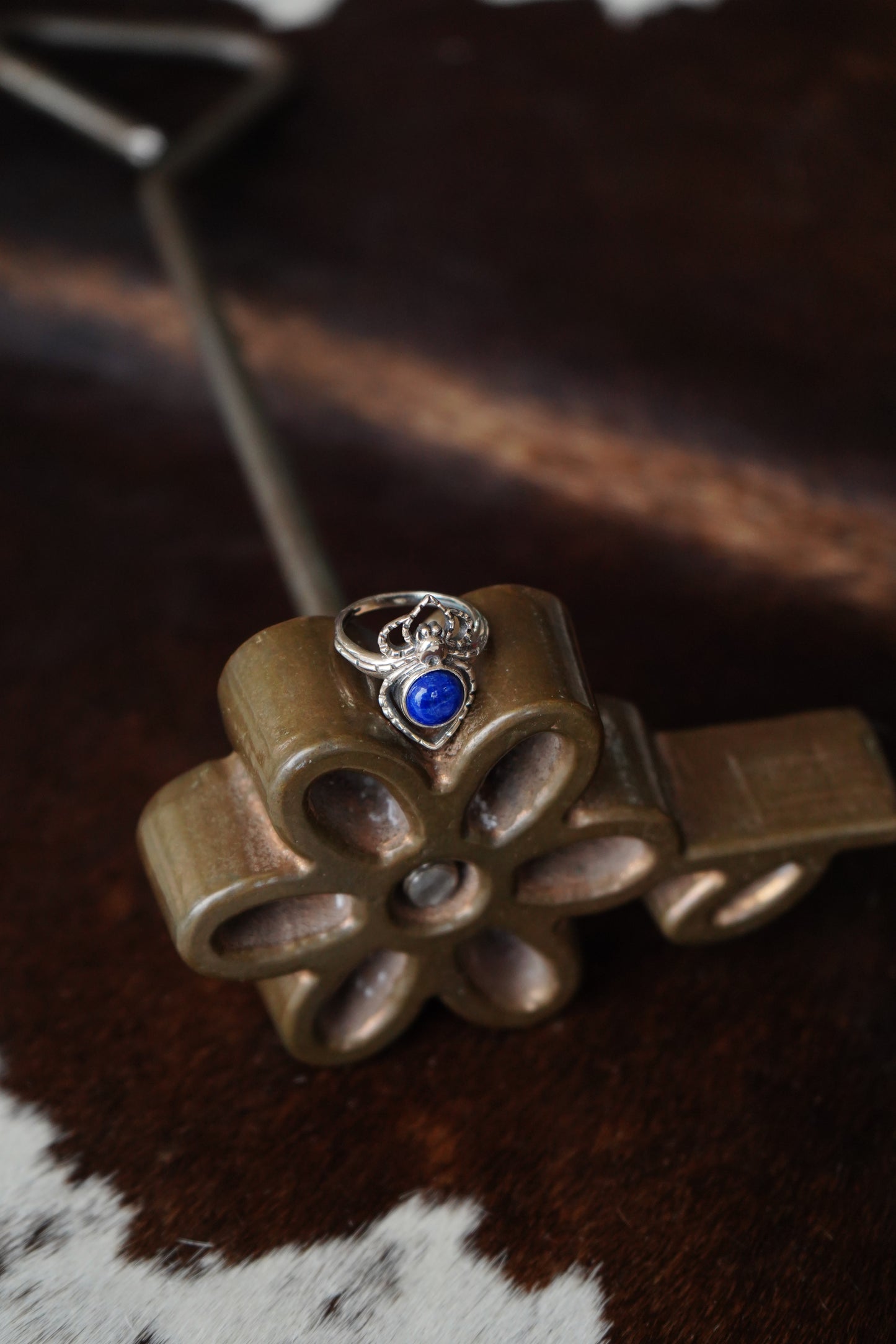 Blue Lapis Spider Ring - Sz 10