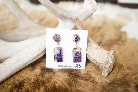 Violet Rose Dangle Studs