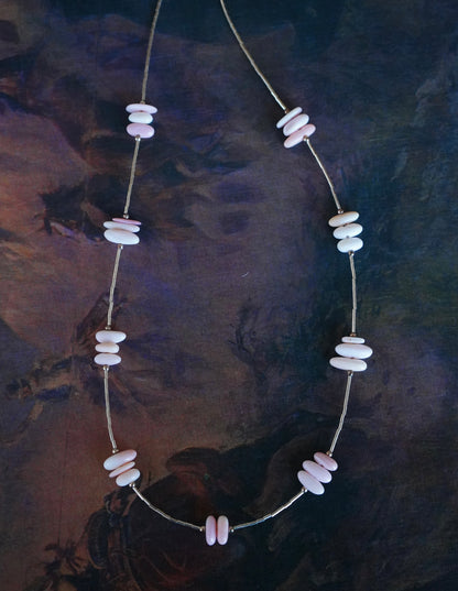 Liquid Silver Pink Conch Necklaces