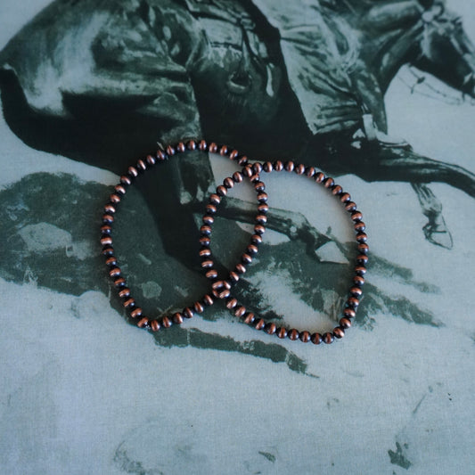 Stretchy Copper Pearl Bracelets