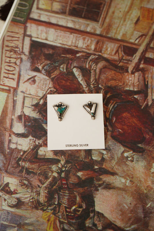 Turquoise Triangle Stud Earrings