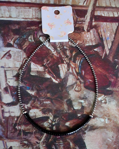 Sterling Silver Pearls w/ Black Onyx Necklace - 14”
