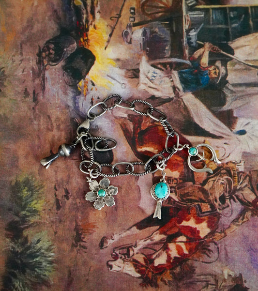 Sterling Silver Paperclip Charm Bracelet