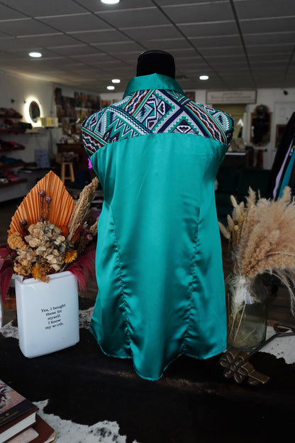 3XL - Emerald w/ Emerald Tribal Aztec