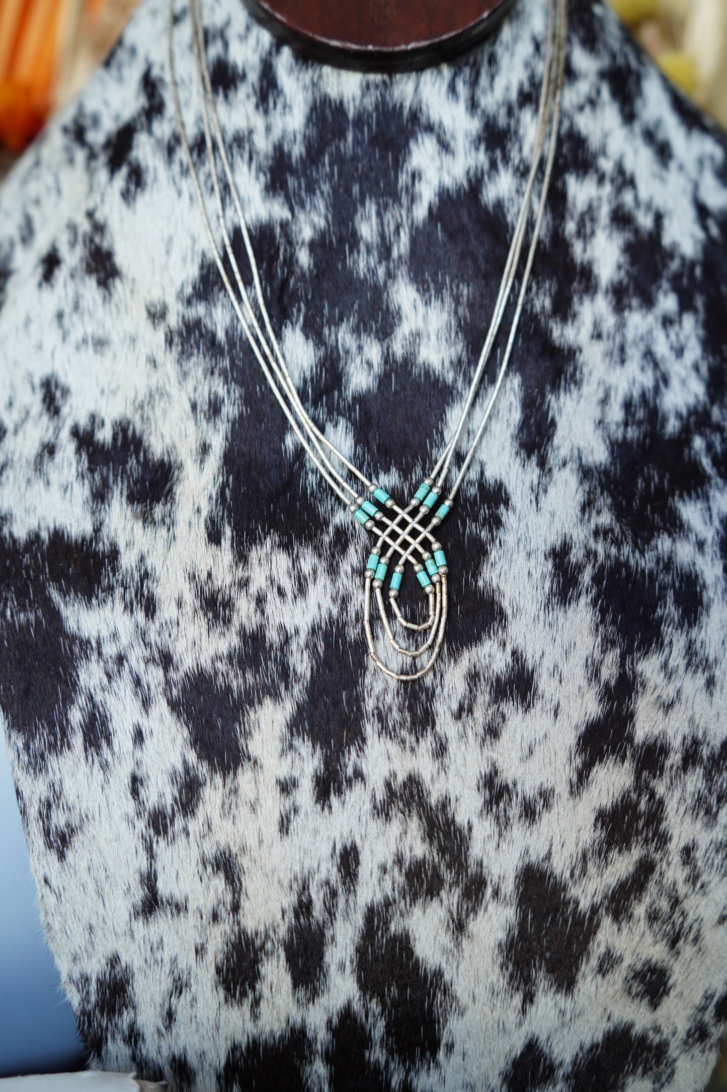 Vintage Turquoise Liquid Silver Necklaces