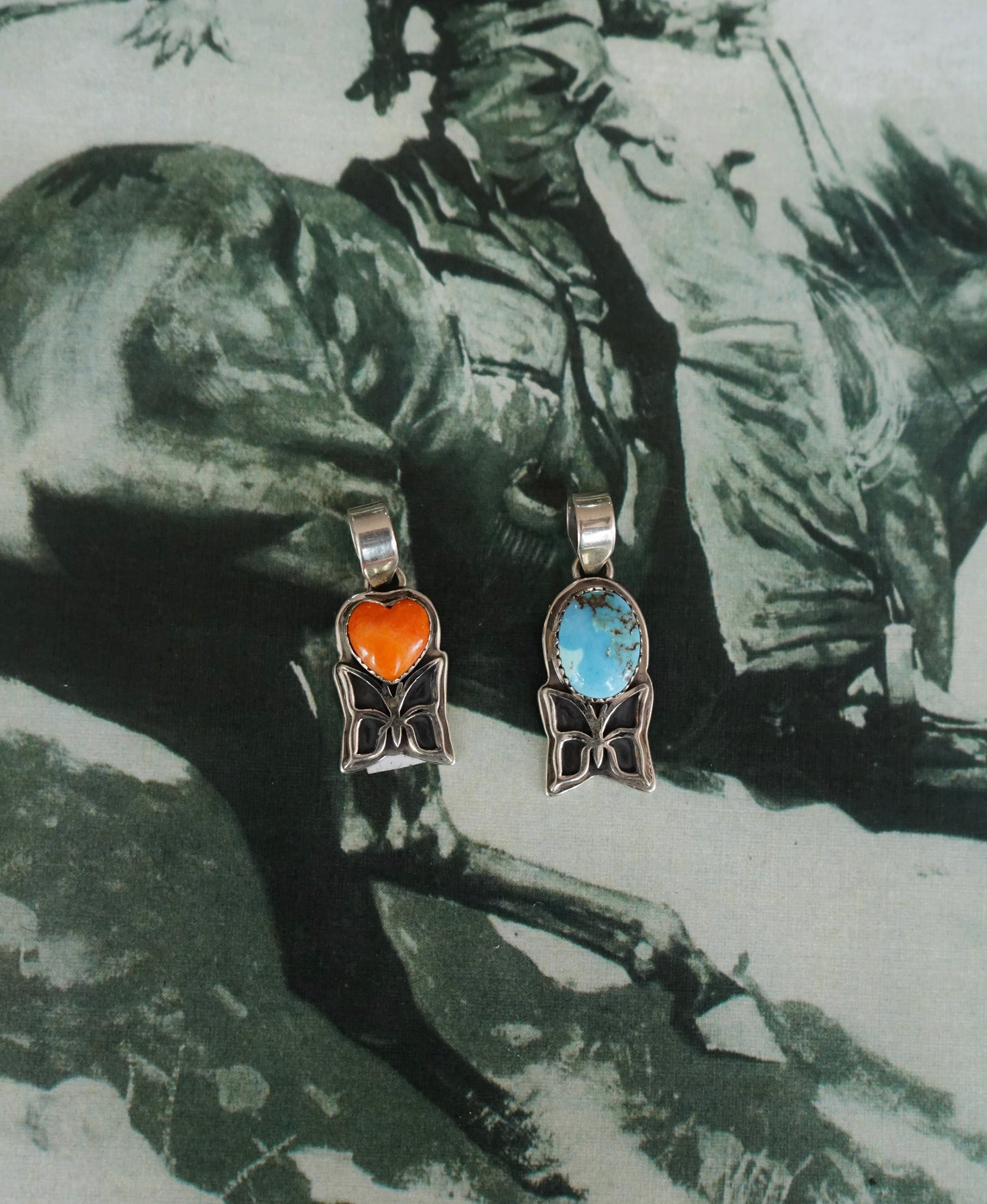 Single Stone Butterfly Pendants