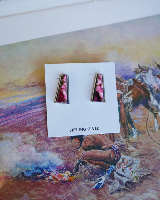 Steve Francisco Turquoise Bar Stud Earrings