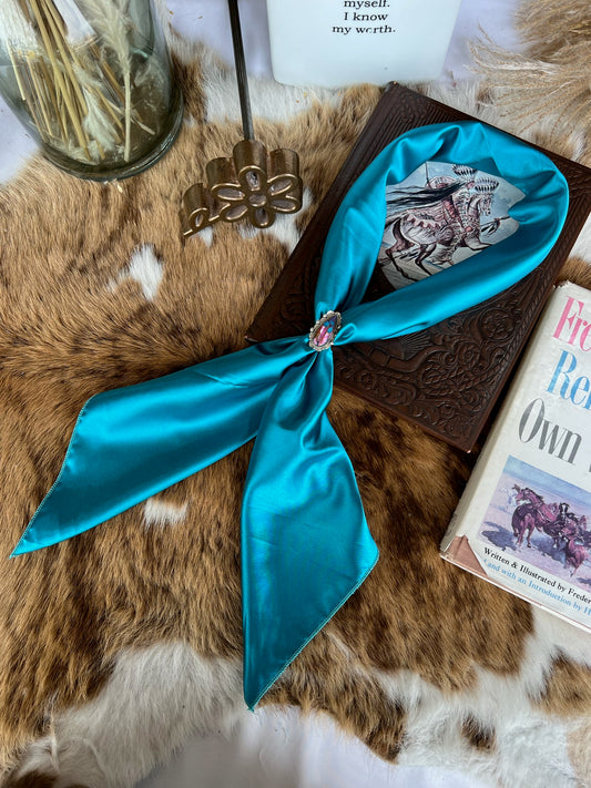 Teal Solid Wild Rag