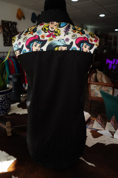 Daisy Original Black Cheetah w/ Comic Cowgirls - Size 8