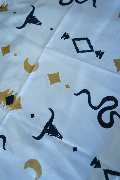 Cream Snake, Aztec & Steerheads Wild Rag