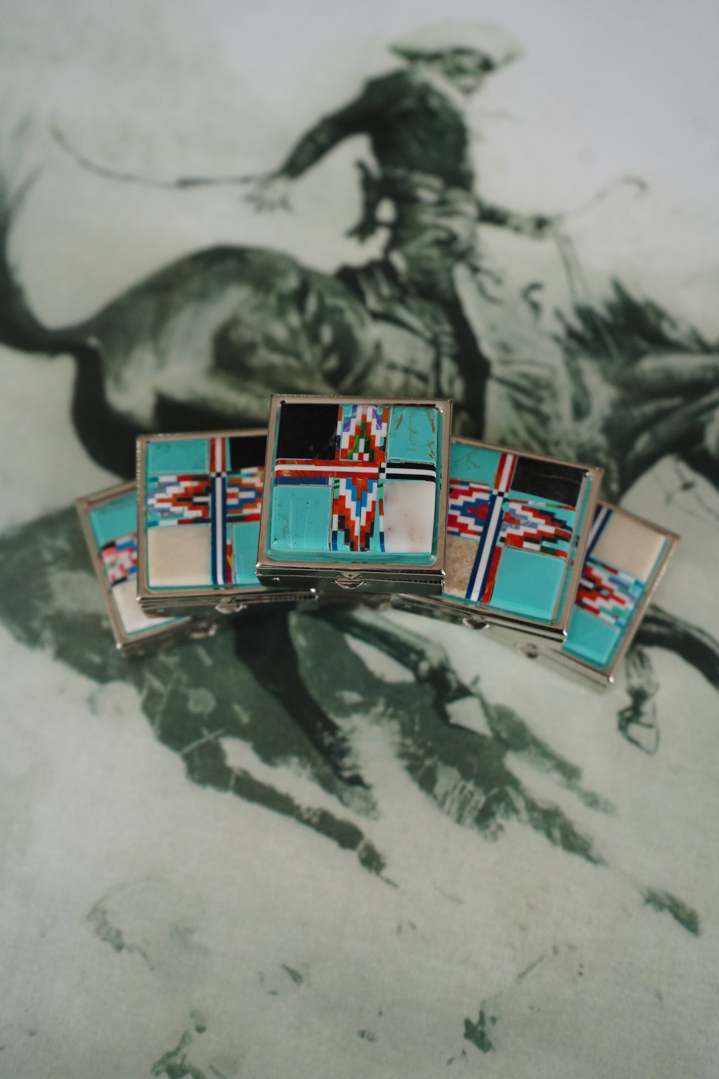 Southwestern Style Inlay Pill Boxes