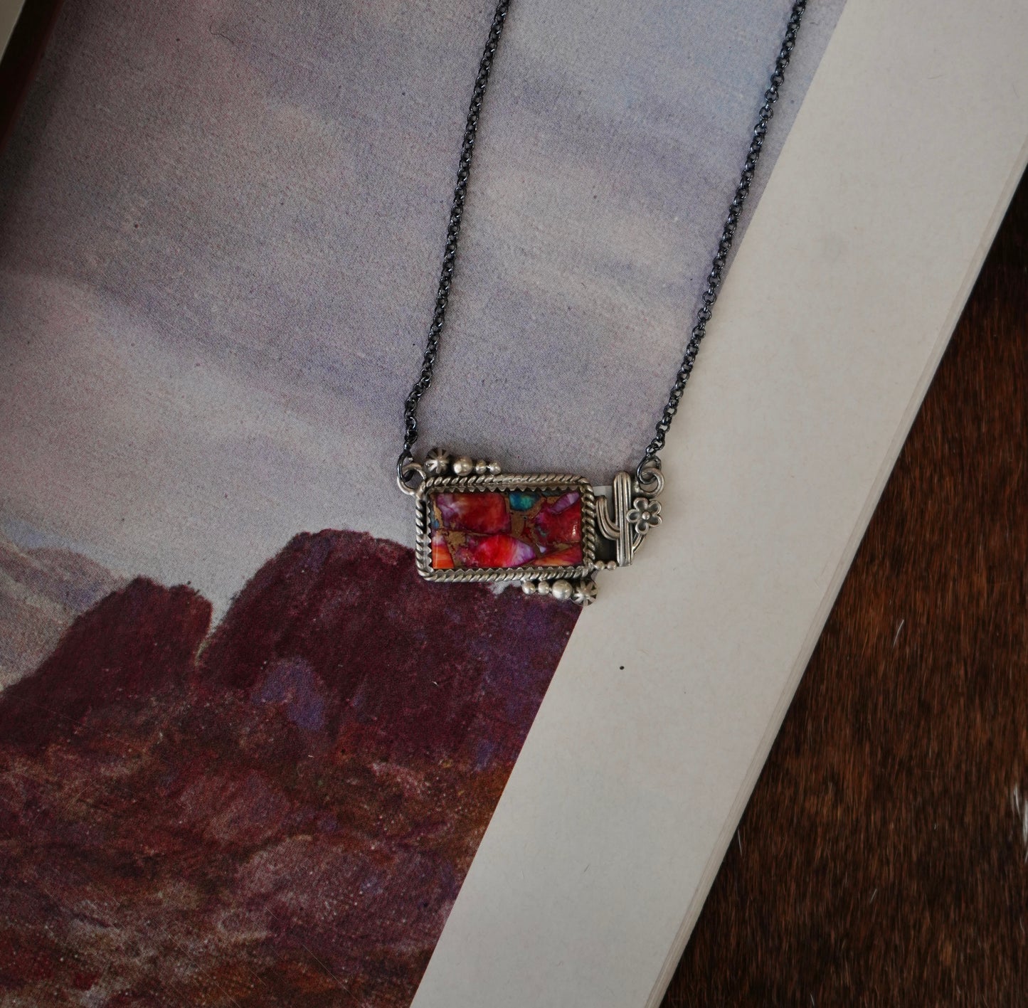 Cactus & Turquoise Bar Necklaces