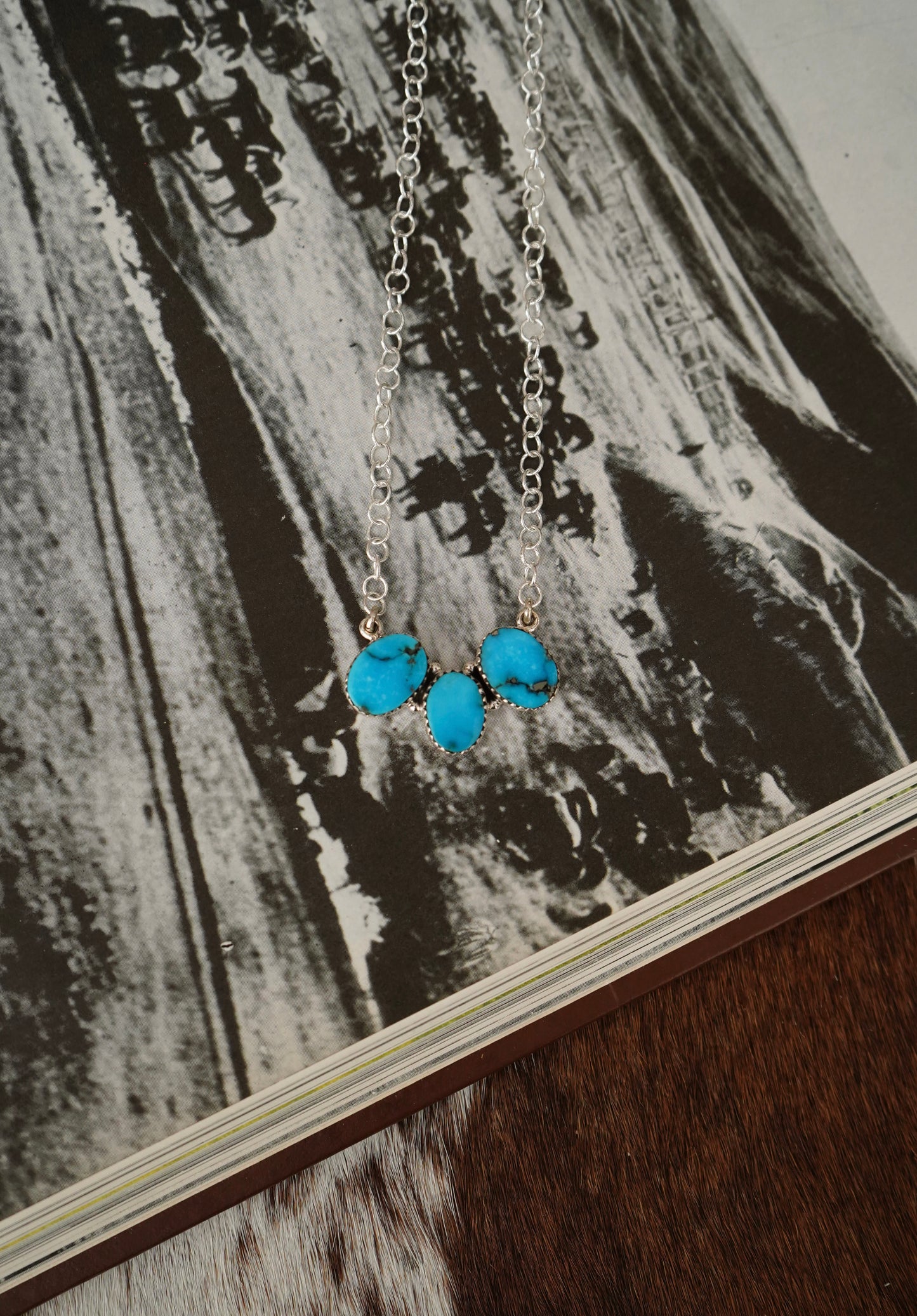 Turquoise 3 Stone Necklace
