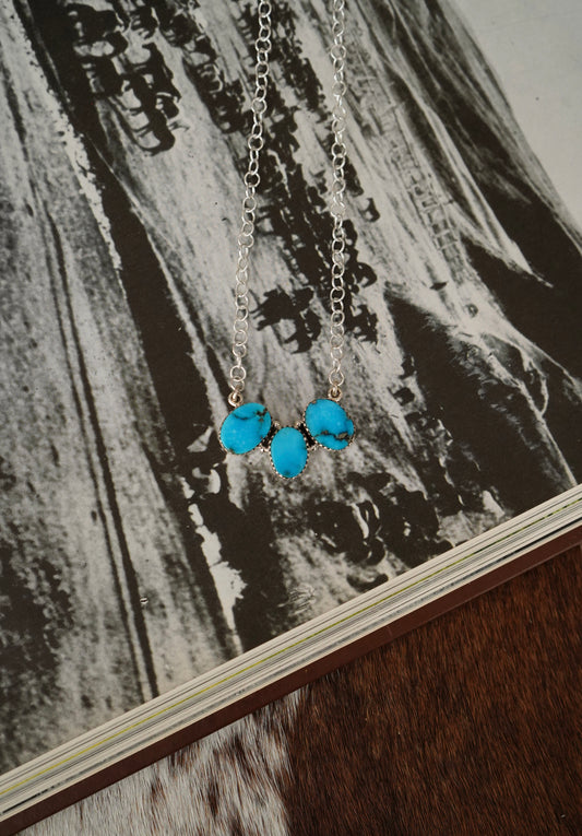 Turquoise 3 Stone Necklace