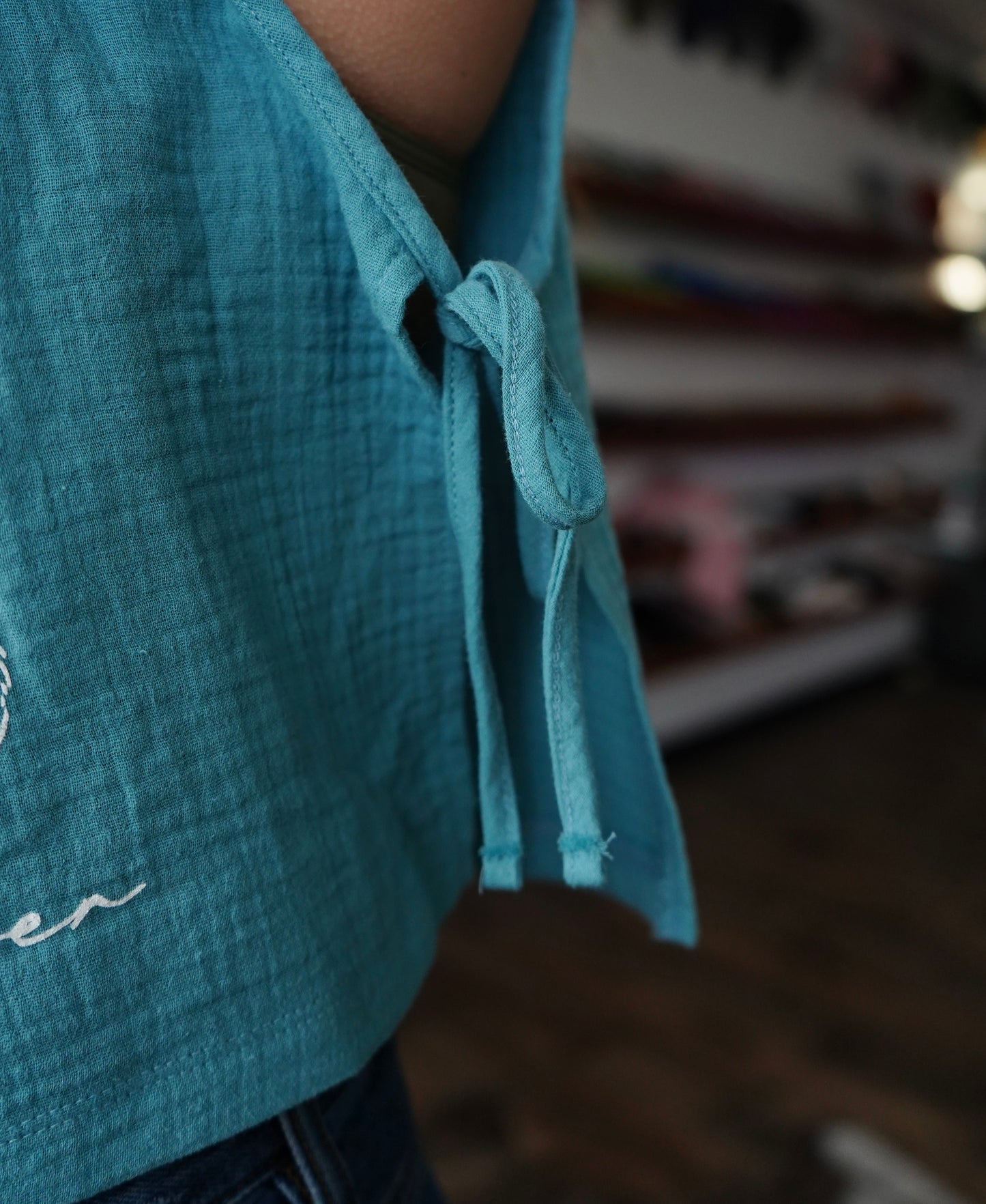 All Dogs - Double Gauze Side Tie Sleeveless Top