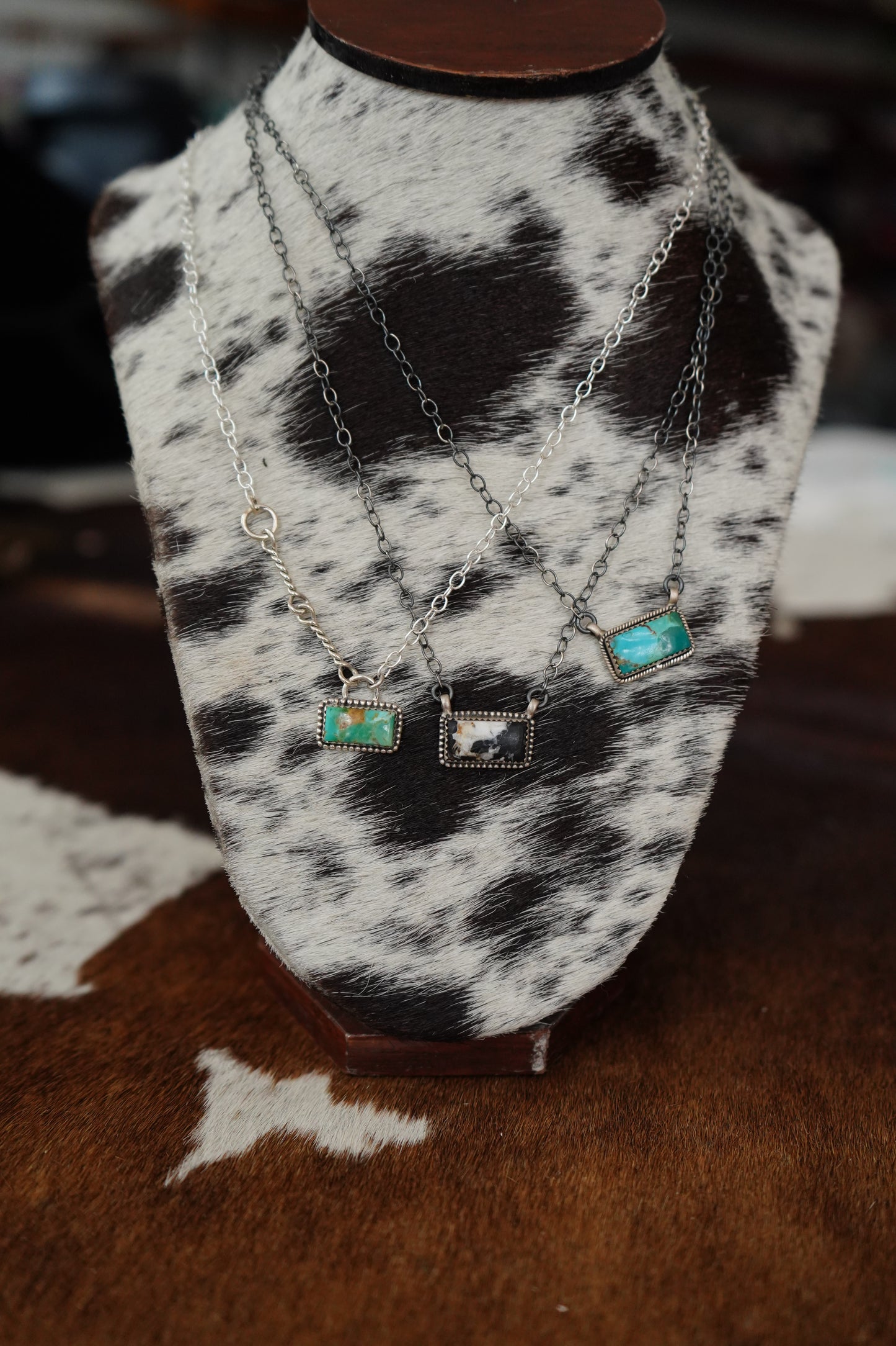 Dainty Turquoise Bar Necklaces