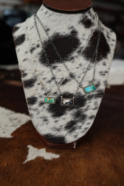 Dainty Turquoise Bar Necklaces