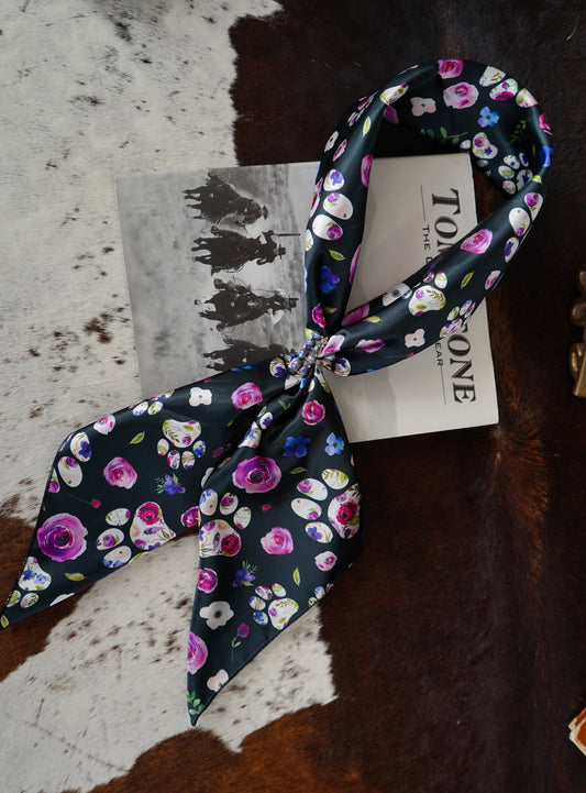 Black Floral Paw Prints