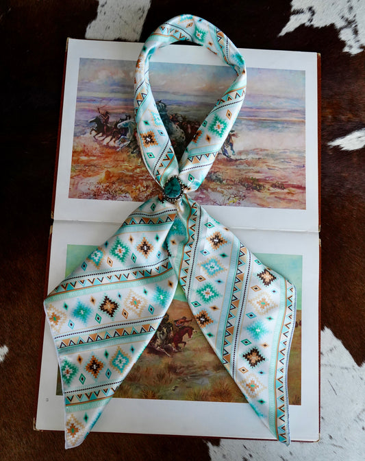 Mint & Tan Aztec Wild Rag