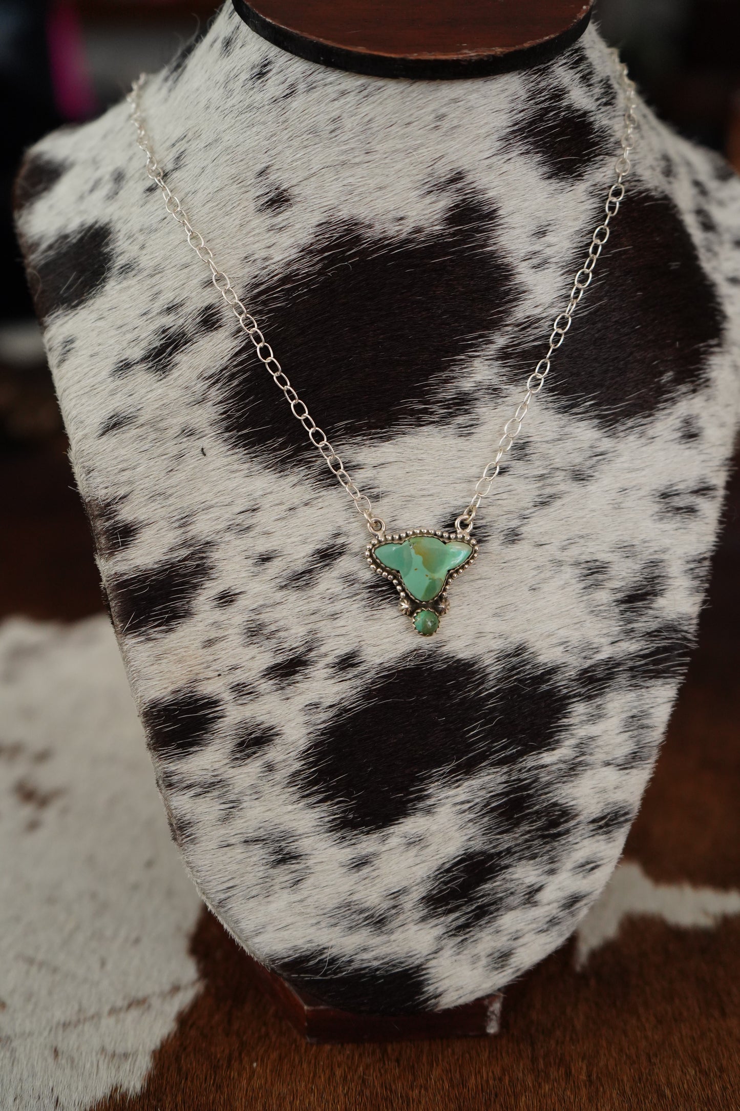 Turquoise Cow Head Necklace